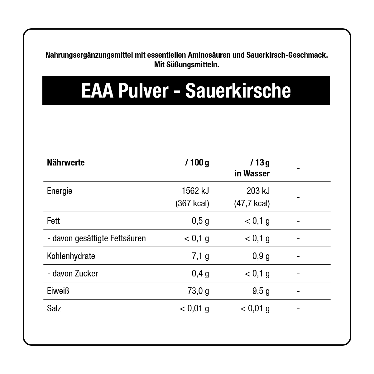 Nährwerttabelle