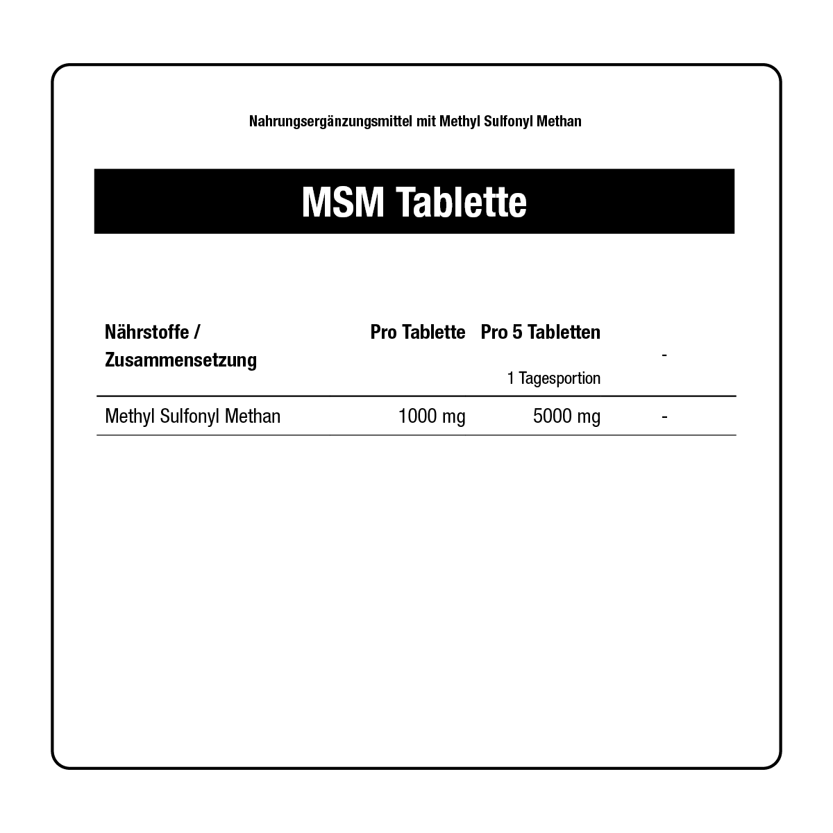 Nährwerttabelle